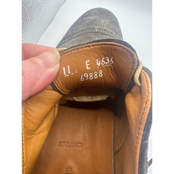 Allen Edmonds Strand Suede Oxford Shoes Gray Size 11 E Mens Dress Casual Leather - Picture 6 of 12